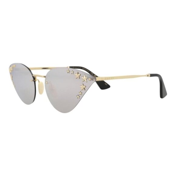 Gucci Womens Cat Eye Gold Gold Silver Fashion Designer Eyewear - Picture 1 of 4